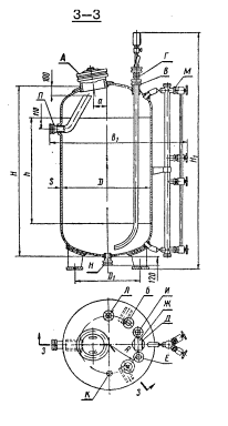 чертеж Резервуар вертикальный цельносварной