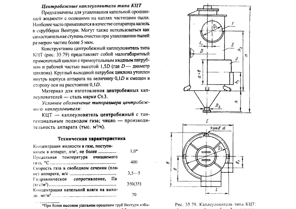 Чертеж каплеуловителя КЦТ в Таганроге